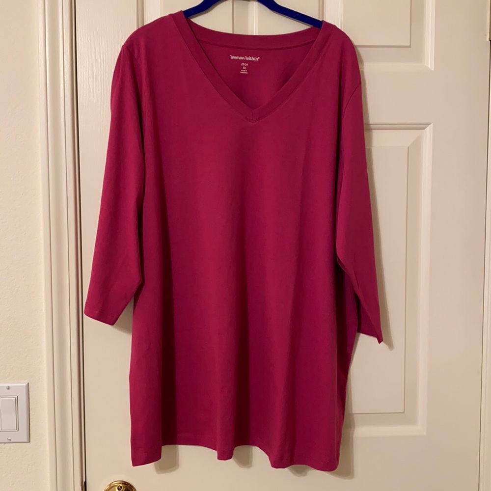 Women Within pink tunic top